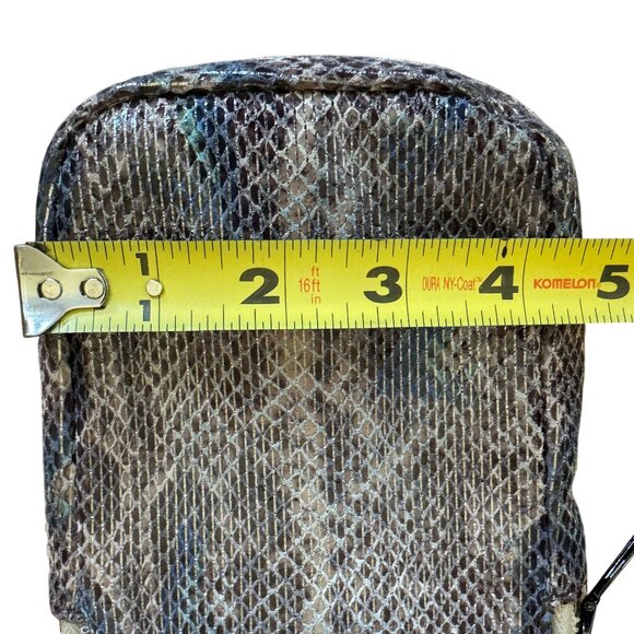 Aimee Kestenberg Phone Bag Purse Iridescent Reptile Pattern Leather Crossbody - Picture 4 of 15